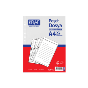 KRAF POŞET DOSYA A4 XL 1002 100'LÜ