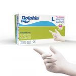 DOLPHİN PUDRALI LATEX MUAYENE ELDİVENİ L BEDEN 100’LÜ PAKET