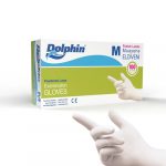 DOLPHİN PUDRALI LATEX MUAYENE ELDİVENİ M BEDEN 100’LÜ PAKET