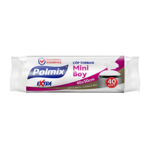 POLMİX ÇÖP TORBASI 40*50 MİNİ BOY 95 GR. ŞEFFAF PAKET